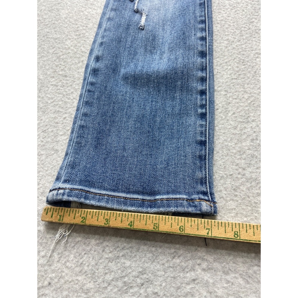 Risen Jeans Womens 28x25 Blue Denim‎ High Rise Straight Leg Frayed Hem Tag 7/28 - Picture 9 of 14
